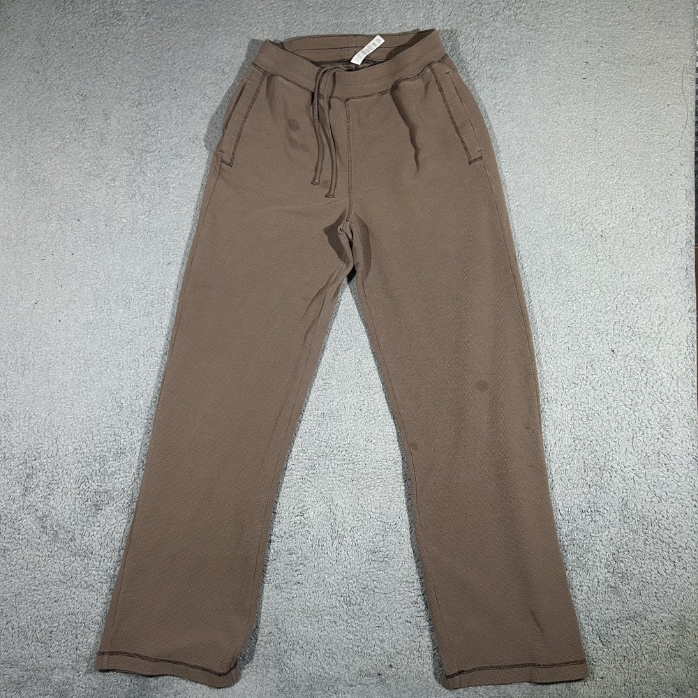 ALO Yoga Brown Waffle Straight Leg Pants Size Small #3956